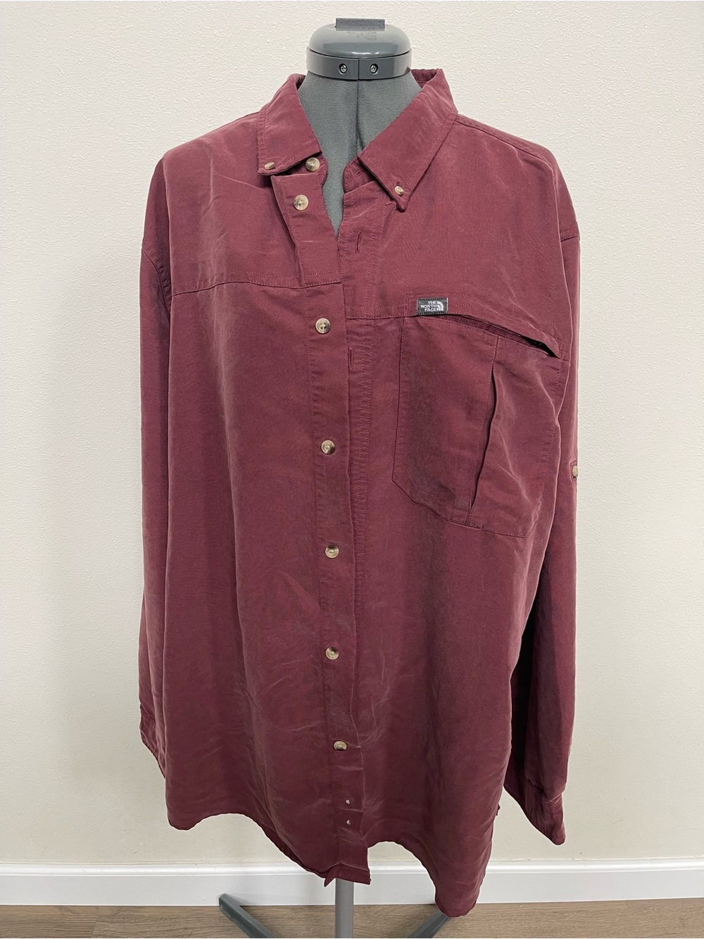 The North Face Maroon long sleeve button shirt